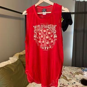 Red daisy tank top